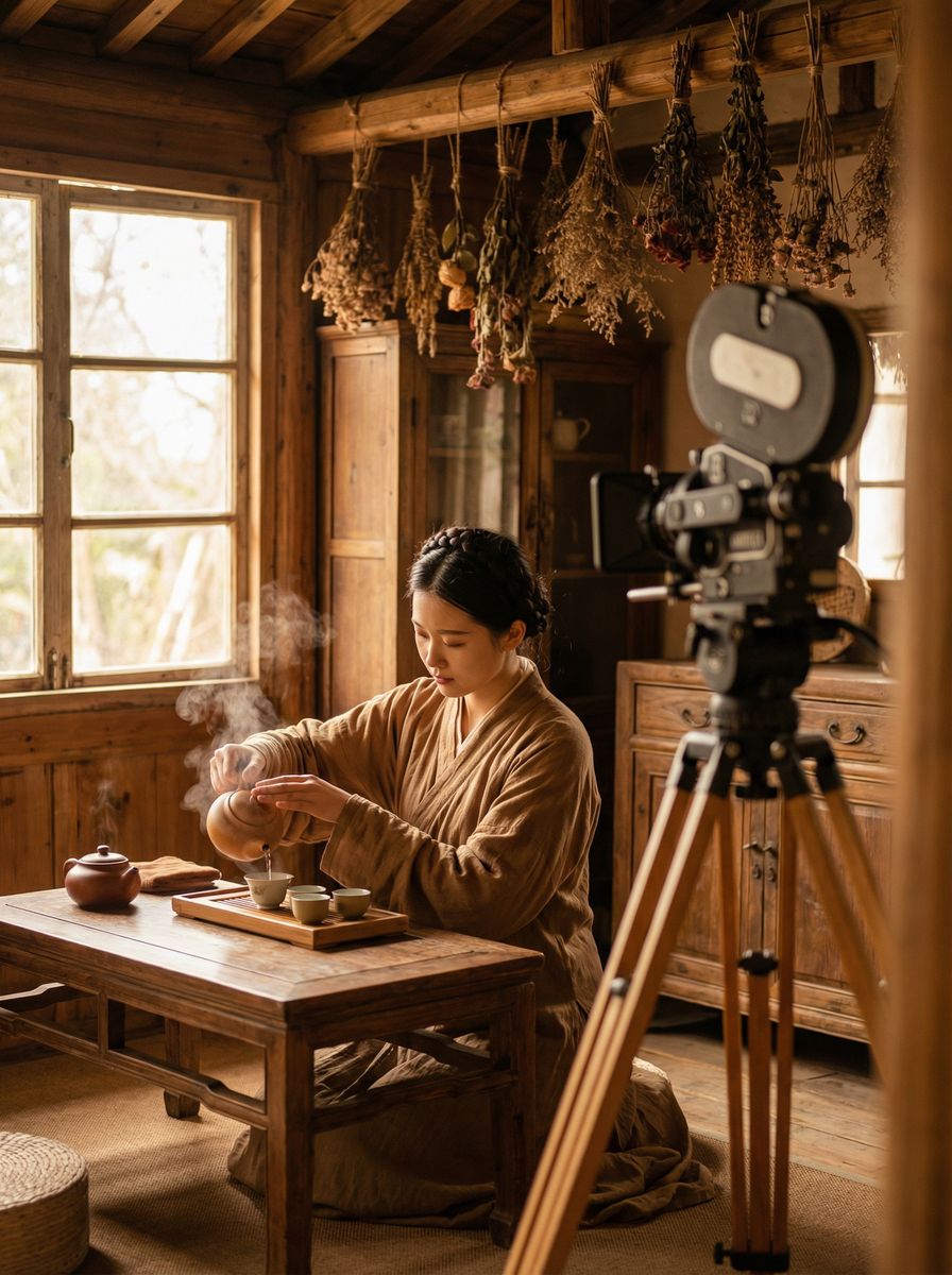 抖音风古法茶道视频